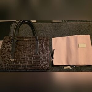 Radley London Dark Brown Croc-Embossed Satchel